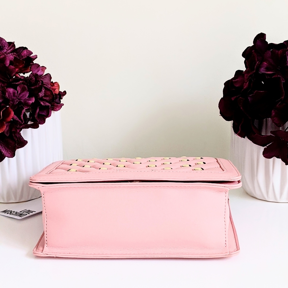 NWT Love Moschino Pink Chevron Quilted Bag - Picture 4 of 12